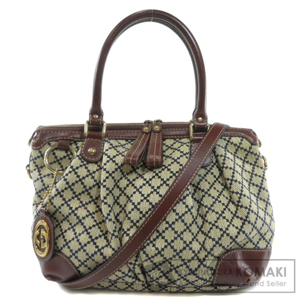 Gucci Diamante Handbag Canvas Leather